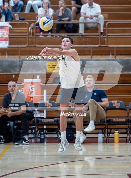 Thumbnail 1 in Newport Harbor @ Torrey Pines ()2025 CIF State Boys Volleyball Championships) photogallery.