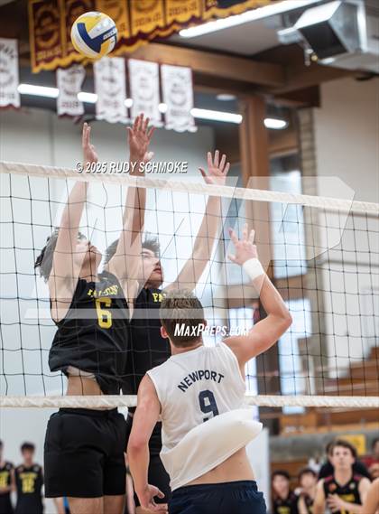 Thumbnail 2 in Newport Harbor @ Torrey Pines ()2025 CIF State Boys Volleyball Championships) photogallery.