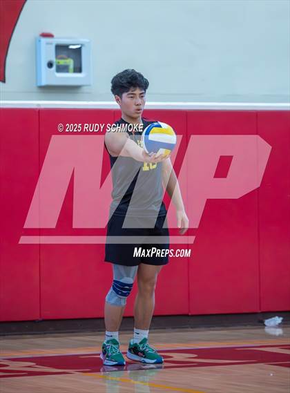 Thumbnail 1 in Newport Harbor @ Torrey Pines ()2025 CIF State Boys Volleyball Championships) photogallery.