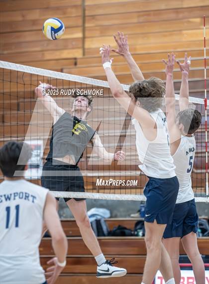Thumbnail 3 in Newport Harbor @ Torrey Pines ()2025 CIF State Boys Volleyball Championships) photogallery.