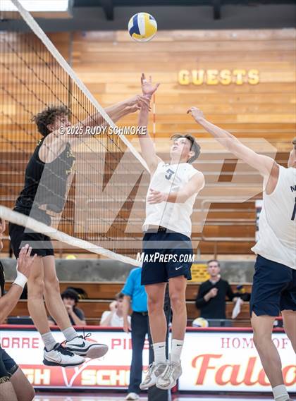 Thumbnail 1 in Newport Harbor @ Torrey Pines ()2025 CIF State Boys Volleyball Championships) photogallery.