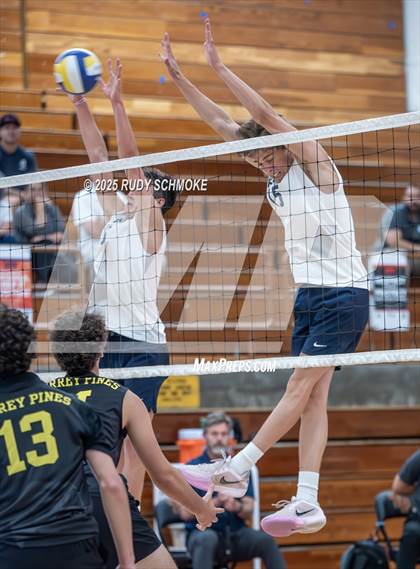 Thumbnail 2 in Newport Harbor @ Torrey Pines ()2025 CIF State Boys Volleyball Championships) photogallery.