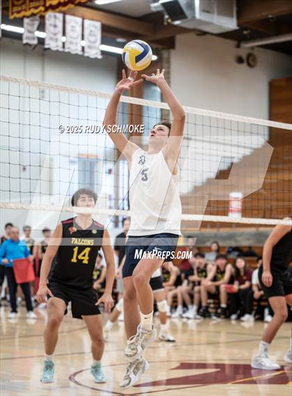 Thumbnail 2 in Newport Harbor @ Torrey Pines ()2025 CIF State Boys Volleyball Championships) photogallery.