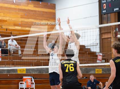 Thumbnail 3 in Newport Harbor @ Torrey Pines ()2025 CIF State Boys Volleyball Championships) photogallery.