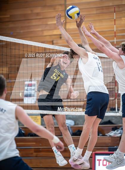 Thumbnail 2 in Newport Harbor @ Torrey Pines ()2025 CIF State Boys Volleyball Championships) photogallery.