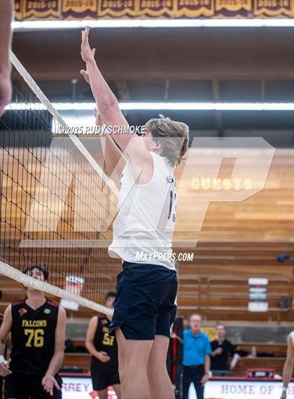 Thumbnail 3 in Newport Harbor @ Torrey Pines ()2025 CIF State Boys Volleyball Championships) photogallery.
