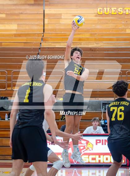Thumbnail 1 in Newport Harbor @ Torrey Pines ()2025 CIF State Boys Volleyball Championships) photogallery.