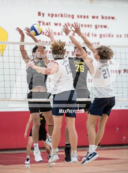 Thumbnail 2 in Newport Harbor @ Torrey Pines ()2025 CIF State Boys Volleyball Championships) photogallery.