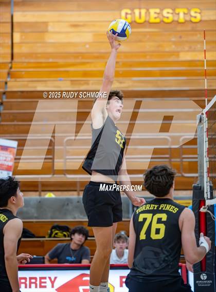 Thumbnail 3 in Newport Harbor @ Torrey Pines ()2025 CIF State Boys Volleyball Championships) photogallery.
