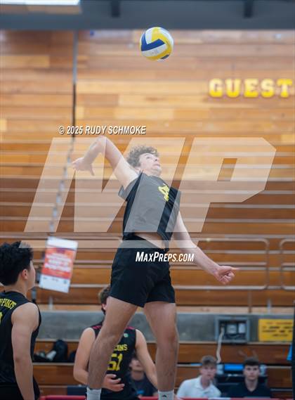 Thumbnail 2 in Newport Harbor @ Torrey Pines ()2025 CIF State Boys Volleyball Championships) photogallery.