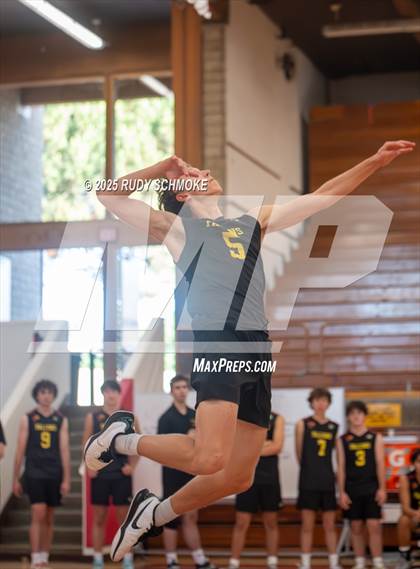 Thumbnail 2 in Newport Harbor @ Torrey Pines ()2025 CIF State Boys Volleyball Championships) photogallery.