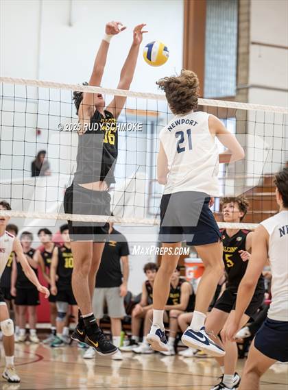 Thumbnail 3 in Newport Harbor @ Torrey Pines ()2025 CIF State Boys Volleyball Championships) photogallery.