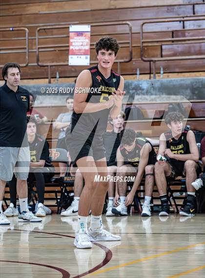 Thumbnail 1 in Newport Harbor @ Torrey Pines ()2025 CIF State Boys Volleyball Championships) photogallery.