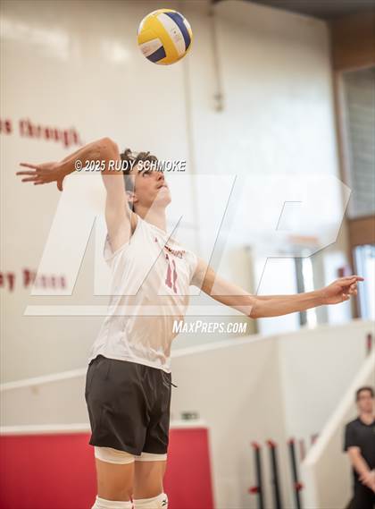 Thumbnail 1 in Newport Harbor @ Torrey Pines ()2025 CIF State Boys Volleyball Championships) photogallery.