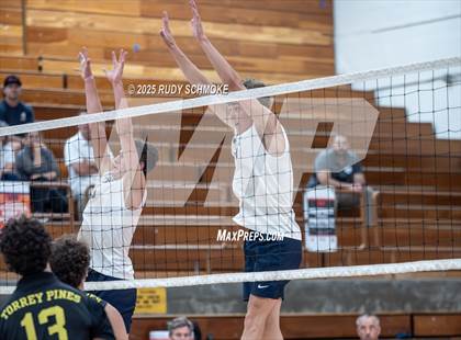 Thumbnail 1 in Newport Harbor @ Torrey Pines ()2025 CIF State Boys Volleyball Championships) photogallery.