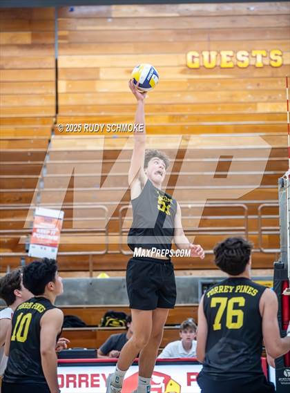 Thumbnail 2 in Newport Harbor @ Torrey Pines ()2025 CIF State Boys Volleyball Championships) photogallery.
