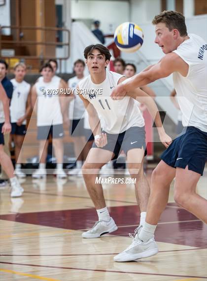 Thumbnail 1 in Newport Harbor @ Torrey Pines ()2025 CIF State Boys Volleyball Championships) photogallery.