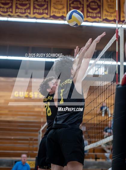 Thumbnail 3 in Newport Harbor @ Torrey Pines ()2025 CIF State Boys Volleyball Championships) photogallery.