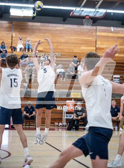 Thumbnail 2 in Newport Harbor @ Torrey Pines ()2025 CIF State Boys Volleyball Championships) photogallery.