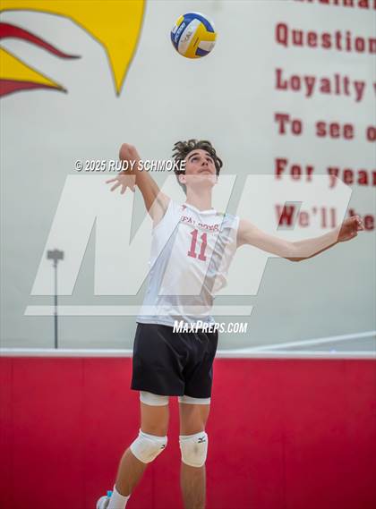 Thumbnail 1 in Newport Harbor @ Torrey Pines ()2025 CIF State Boys Volleyball Championships) photogallery.