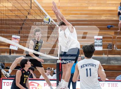 Thumbnail 3 in Newport Harbor @ Torrey Pines ()2025 CIF State Boys Volleyball Championships) photogallery.