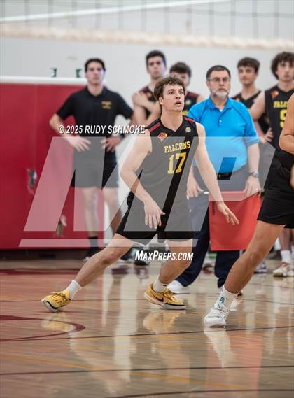 Thumbnail 3 in Newport Harbor @ Torrey Pines ()2025 CIF State Boys Volleyball Championships) photogallery.