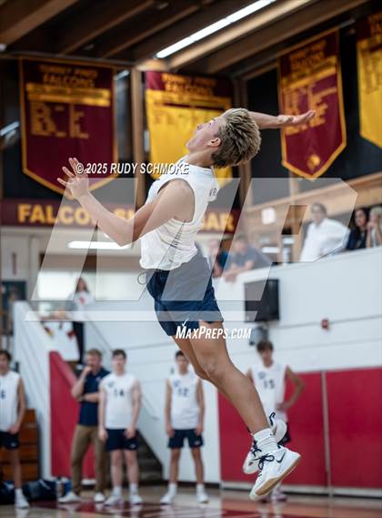 Thumbnail 2 in Newport Harbor @ Torrey Pines ()2025 CIF State Boys Volleyball Championships) photogallery.