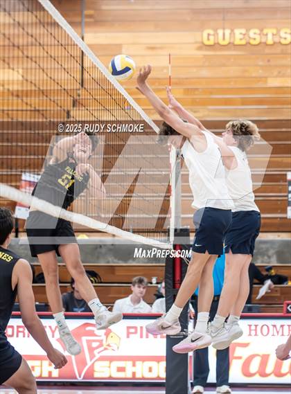 Thumbnail 1 in Newport Harbor @ Torrey Pines ()2025 CIF State Boys Volleyball Championships) photogallery.