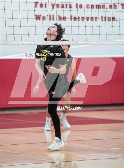 Thumbnail 3 in Newport Harbor @ Torrey Pines ()2025 CIF State Boys Volleyball Championships) photogallery.