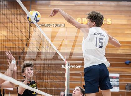 Thumbnail 3 in Newport Harbor @ Torrey Pines ()2025 CIF State Boys Volleyball Championships) photogallery.