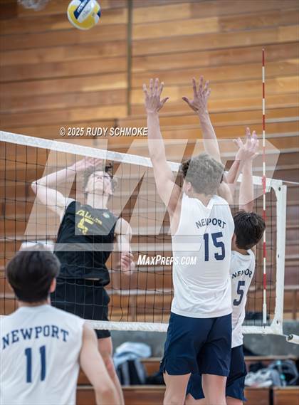Thumbnail 2 in Newport Harbor @ Torrey Pines ()2025 CIF State Boys Volleyball Championships) photogallery.