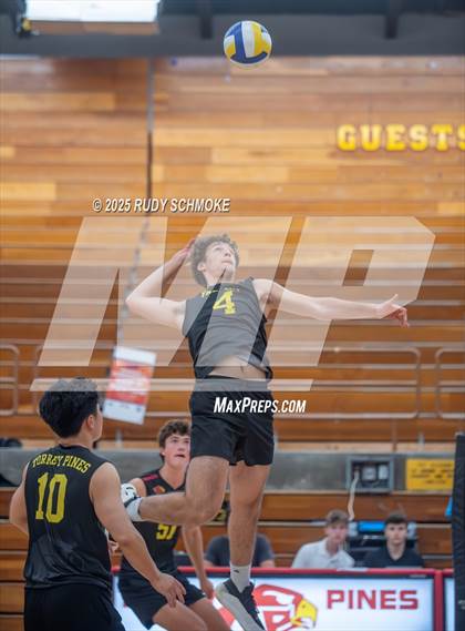 Thumbnail 1 in Newport Harbor @ Torrey Pines ()2025 CIF State Boys Volleyball Championships) photogallery.