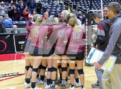 Thumbnail 2 in Blum vs. Fayetteville (UIL Volleyball 1A Finals) photogallery.