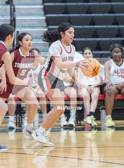 Thumbnail 3 in JV Girls Basketball Torrance vs Palos Verdes photogallery.