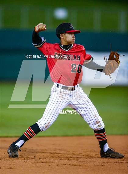 Thumbnail 1 in Pinole Valley vs. Salesian College Preparatory (@ Raley Field) photogallery.