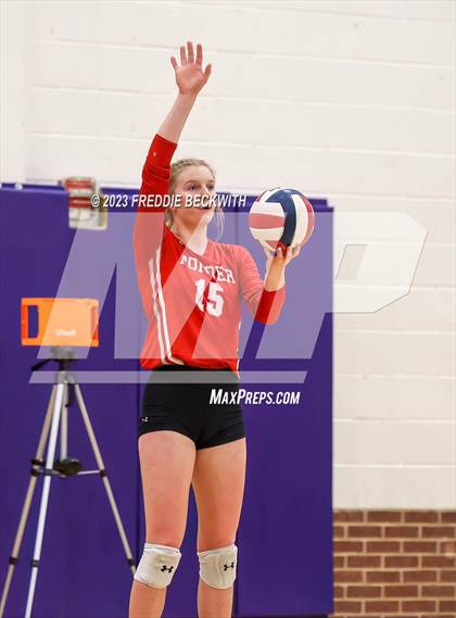 Thumbnail 2 in Ponder vs. Callisburg (UIL 3A Volleyball Area) photogallery.