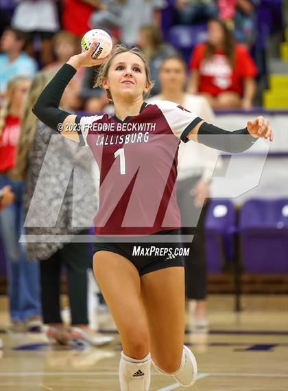 Thumbnail 2 in Ponder vs. Callisburg (UIL 3A Volleyball Area) photogallery.