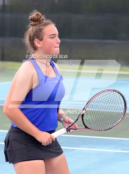 Thumbnail 1 in Lindale vs Wimberley (UIL Tennis 4A Doubles Quarterfinals) photogallery.