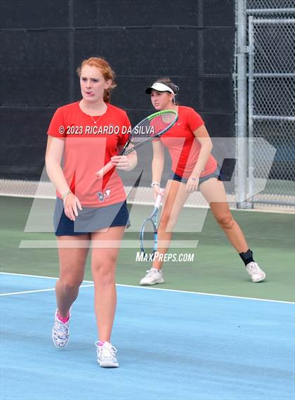 Thumbnail 3 in Lindale vs Wimberley (UIL Tennis 4A Doubles Quarterfinals) photogallery.