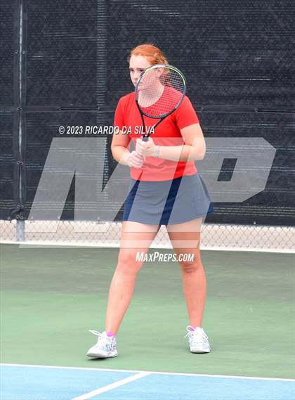 Thumbnail 1 in Lindale vs Wimberley (UIL Tennis 4A Doubles Quarterfinals) photogallery.