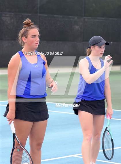 Thumbnail 2 in Lindale vs Wimberley (UIL Tennis 4A Doubles Quarterfinals) photogallery.