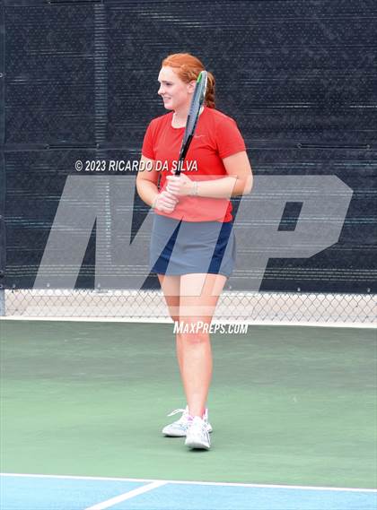Thumbnail 2 in Lindale vs Wimberley (UIL Tennis 4A Doubles Quarterfinals) photogallery.