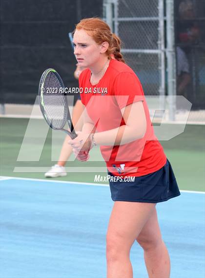 Thumbnail 1 in Lindale vs Wimberley (UIL Tennis 4A Doubles Quarterfinals) photogallery.