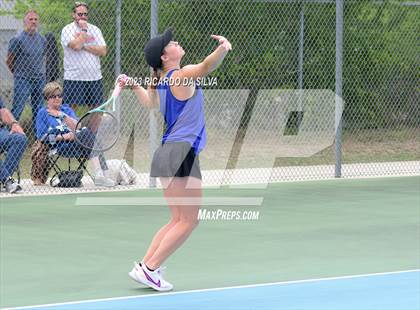 Thumbnail 3 in Lindale vs Wimberley (UIL Tennis 4A Doubles Quarterfinals) photogallery.