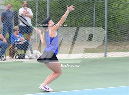 Thumbnail 2 in Lindale vs Wimberley (UIL Tennis 4A Doubles Quarterfinals) photogallery.