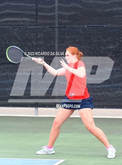 Thumbnail 2 in Lindale vs Wimberley (UIL Tennis 4A Doubles Quarterfinals) photogallery.