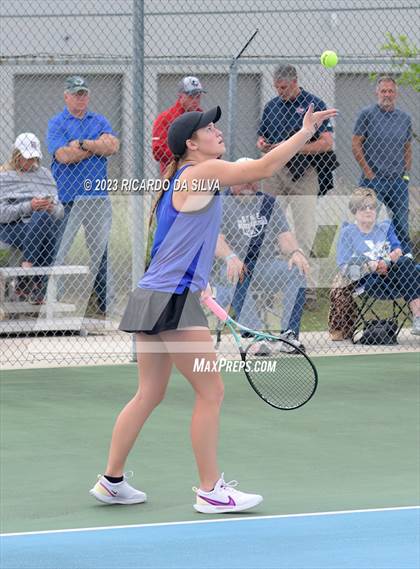 Thumbnail 2 in Lindale vs Wimberley (UIL Tennis 4A Doubles Quarterfinals) photogallery.