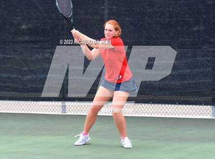 Thumbnail 1 in Lindale vs Wimberley (UIL Tennis 4A Doubles Quarterfinals) photogallery.
