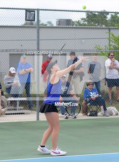 Thumbnail 3 in Lindale vs Wimberley (UIL Tennis 4A Doubles Quarterfinals) photogallery.