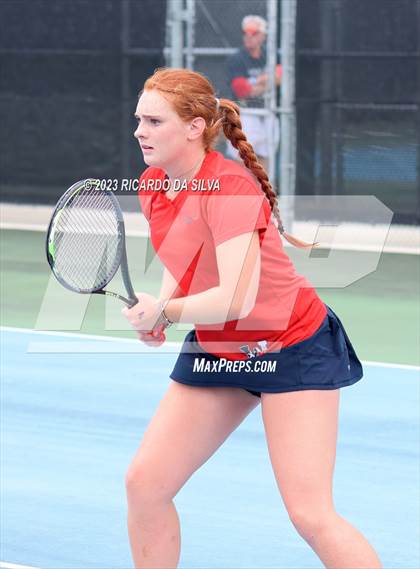 Thumbnail 3 in Lindale vs Wimberley (UIL Tennis 4A Doubles Quarterfinals) photogallery.